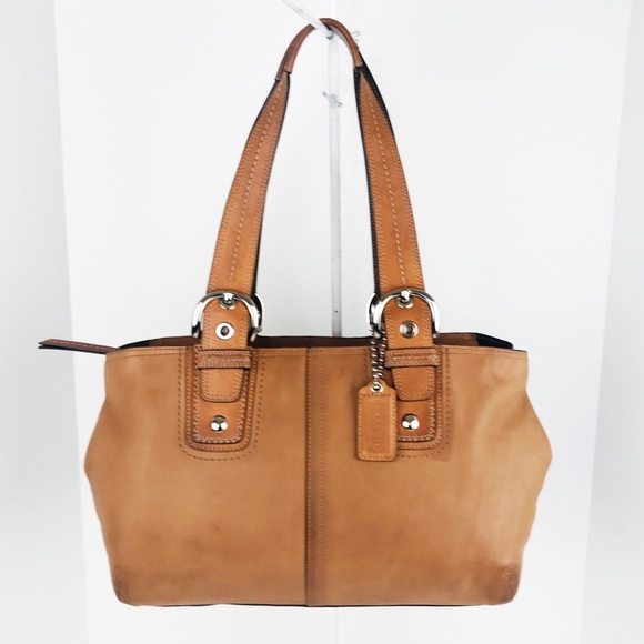 Coach Burnished Tan Leather Soho Satchel Tote Bag - Picture 2 of 8